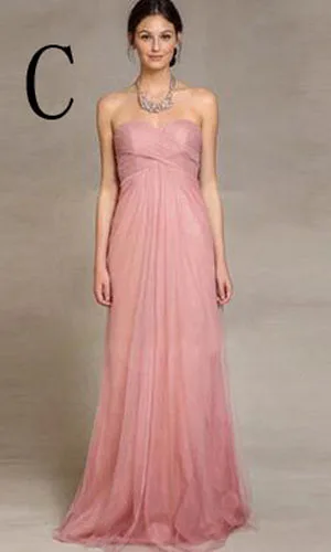 Pink Color Beach Style Long Bridesmaid Dress in Bridesmaid dresses