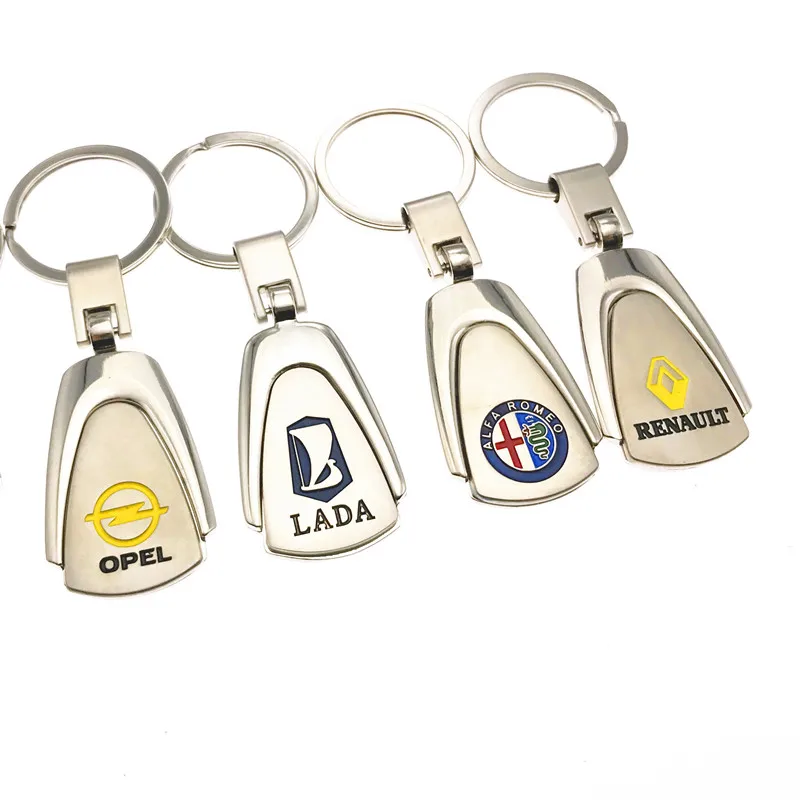 3D Metal Car Key Ring Fashion Brand Auto Emblem Keychain for Renault opel lada Alfa Romeo