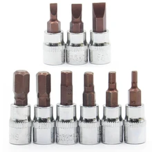 1 шт., 1/4 дюймов, Набор шестигранных торцевых головок, шестигранный ключ трещетка, адаптер для привода, торцевой ключ, автомобильные ручные инструменты H3 H4 H5 H6 H7 H8