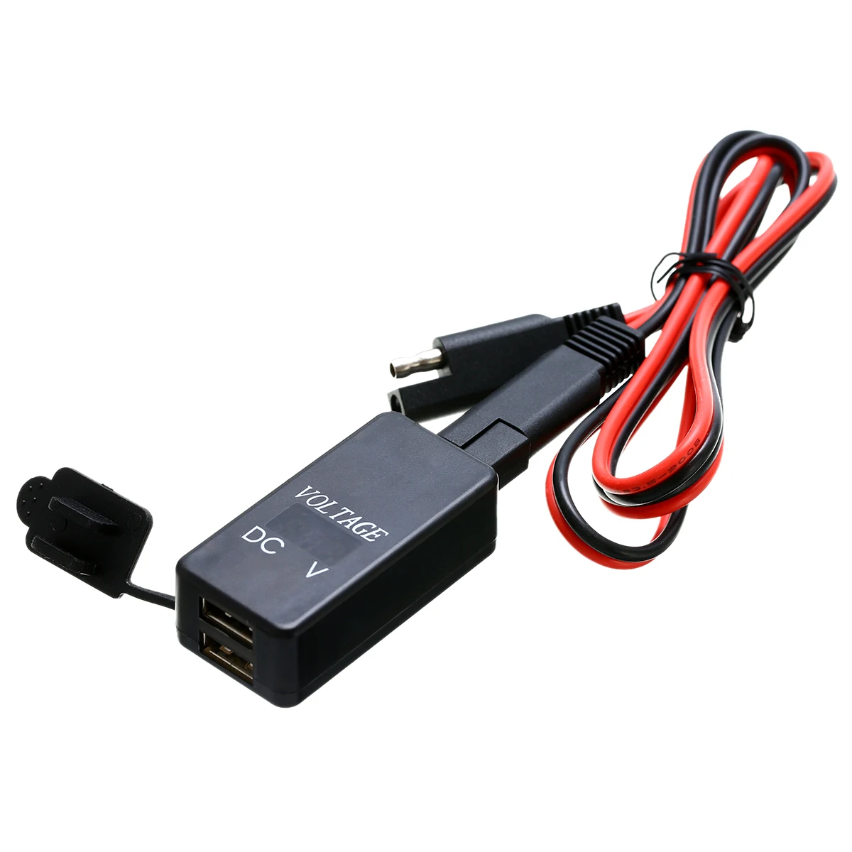 

Mayitr 1pc SAE To USB Cable Adapter Waterproof Cover Dual USB Charger Quick 4.2A Port For Motorcycle Cellphone Tablet GPS
