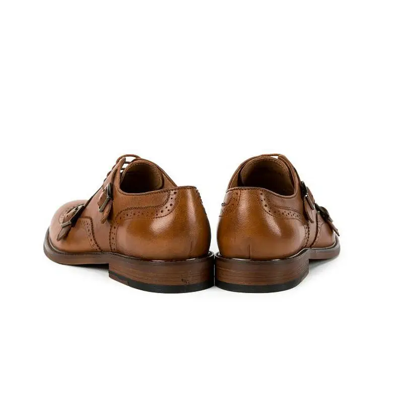 Oxfords Brogue Runden Kopf Marke Männer Krusdan Und Ochsen Echtem Weise Mens coffee Art Handmade Dress Schuhe Schnalle Winter Leder Brown Tx1Fzx6wqn