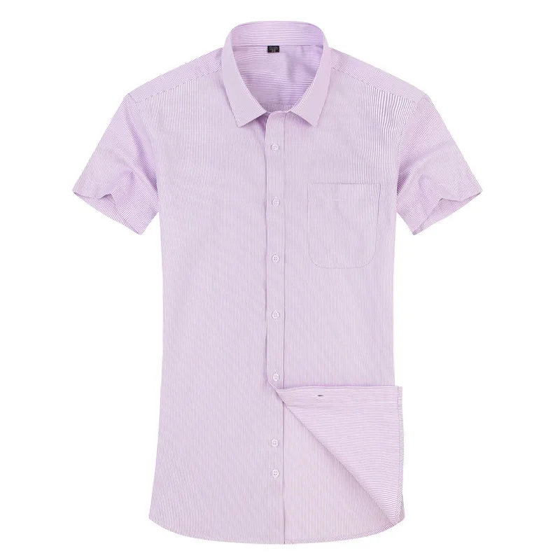 الرجال اللباس عارضة مخطط بأكمام طويلة قميص الذكور منتظم صالح الأزرق الأرجواني 4XL 5XL 6XL 7XL 8XL زائد حجم قمصان