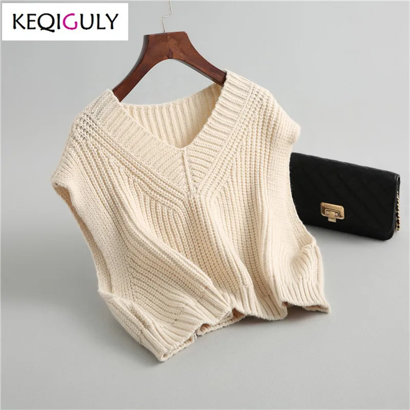 Spring 2018 loose vest sleeveless Solid color sweaters casual new