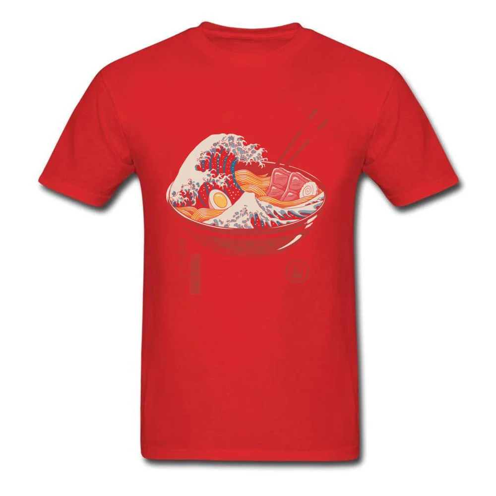 Casual T Shirts Graphic Crewneck Great Ramen Wave Pure Cotton Men Tops & Tees Casual Short Sleeve Clothing Shirt Great Ramen Wave red