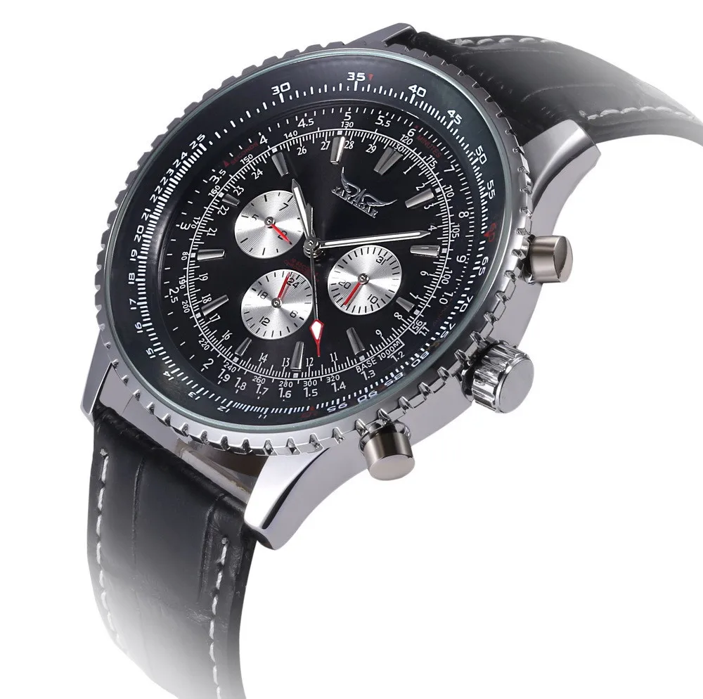 JARAGAR-Russian-Military-Automatic-Mechanical-Watch-Mens-Sport-Watch-Leather-strap-mens-wristwatch-Free-Shipping