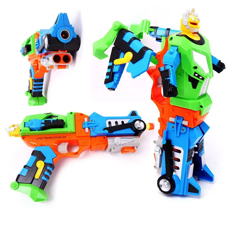 Child-Puzzle-Novelty-Transform-Deformation-Robot-Toy-Gun-Plastic-Transform-Six-Sucking-Soft-Bullets-Shooting-Kids