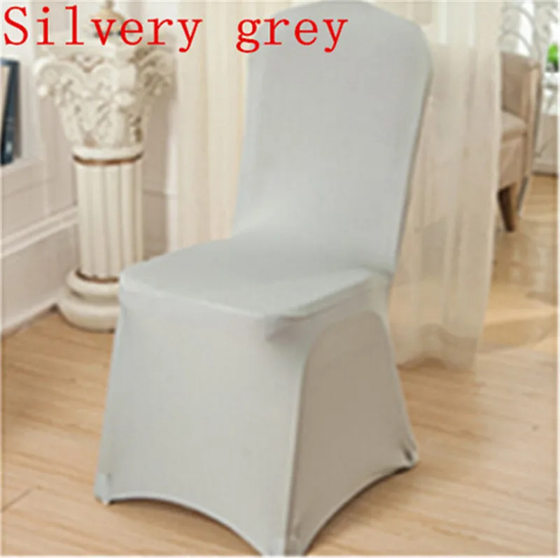 

Free Shipping 100 Premium silvery grey Spandex lycra spandex cover for chair