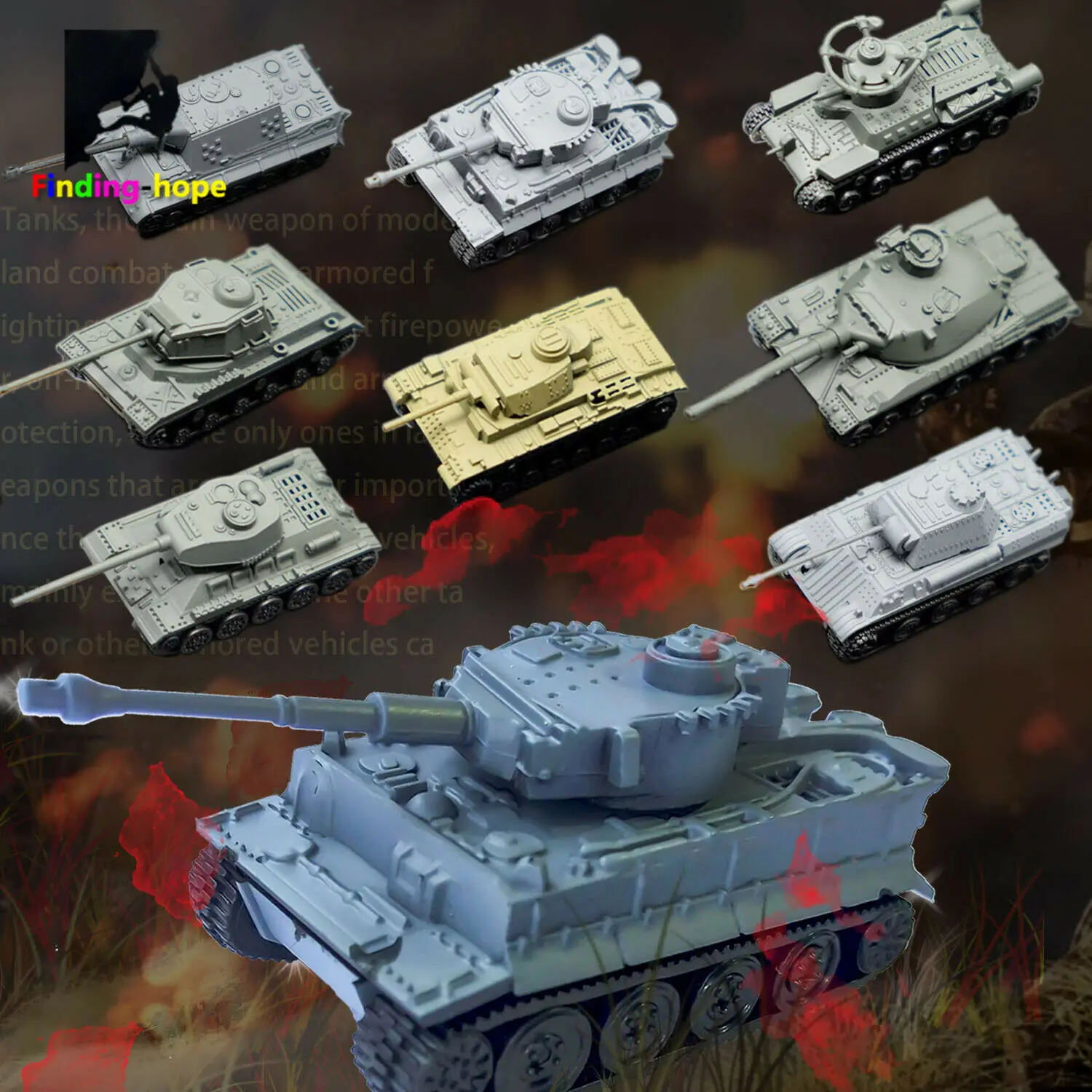 1/144 Scale 4D Assemble Tank Model Panzerkampfwagen T-34/85 AMX-30MAIN Building Bricks World War Military Army Battle Tank 8