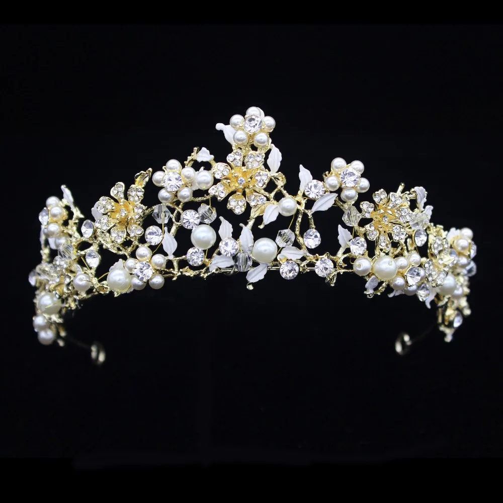 Beautiful Flower Wedding Bridal Tiara Crown Headbands Pearl/Crystal