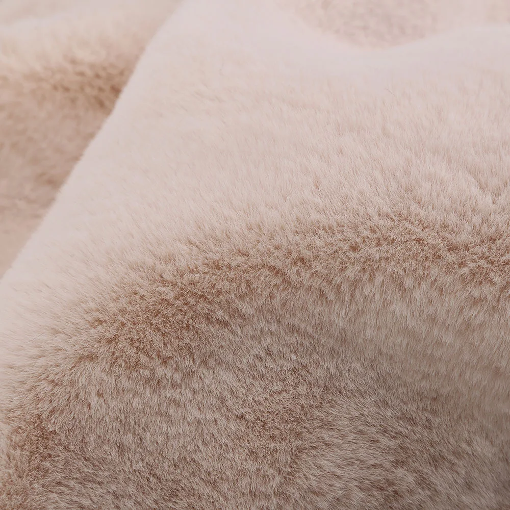 Высококачественный коричневый 5 см плюшевый искусственный мех Ткань для зимнего пальто жилет меховой воротник Длинная имитация кроличьей шерсти tissu telas