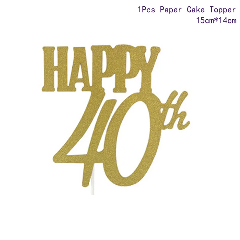 Taoup 10 20 30 40 50 60 Топпер для торта «С Днем Рождения» украшения свадебного торта принадлежности для торта День рождения Декорации для взрослых - Цвет: T1016-A40