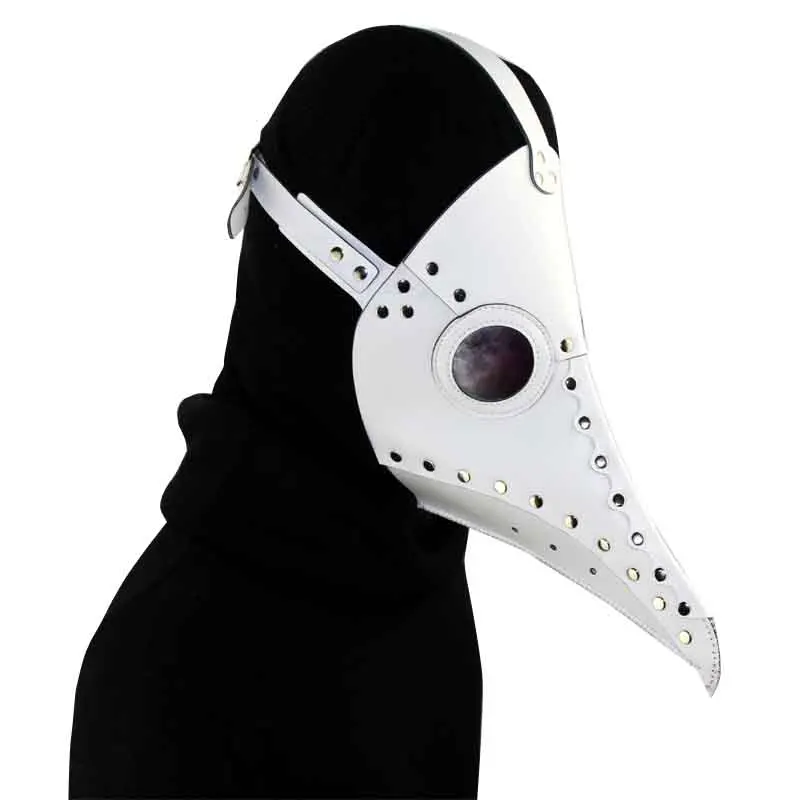 Новинка, белая Паровая маска в стиле панк, новая белая маска из искусственной кожи в готическом стиле, маска на Хэллоуин, Вечерние Маски для ролевых игр