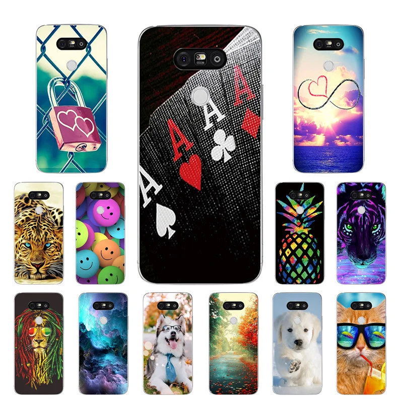 Для Coque LG G5 чехол ТПУ прозрачный для телефона с принтом сосны силиконовый мягкий