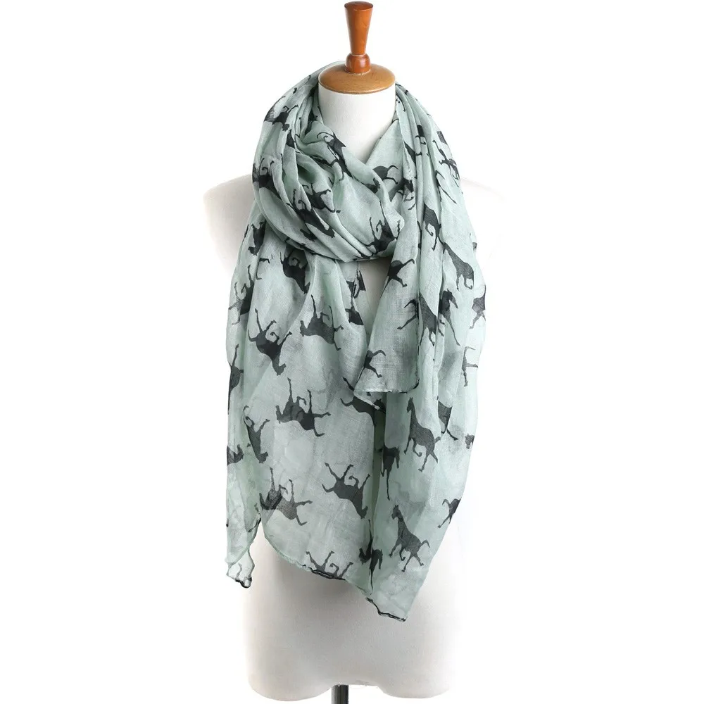 Бренд весна женский элегантный шарф женский длинный шарф на зиму, теплый, для женщин с принтом лошади пашмины Дамская накидка шаль Хиджаб C15