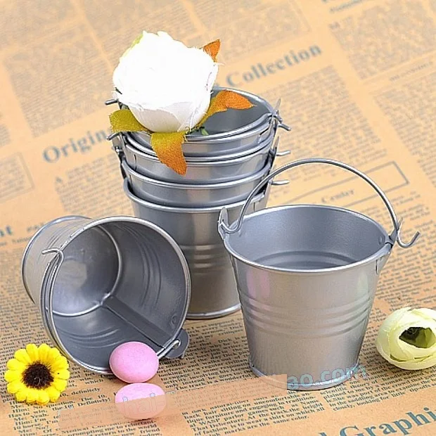 200pcs Galvanized Metal Bucket party favors decoration, mini tin pails