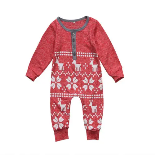 

XMAS Snowflake Newborn Baby Girl Top Outfit Clothes Romper Jumpsuit Christmas Baby Clothing