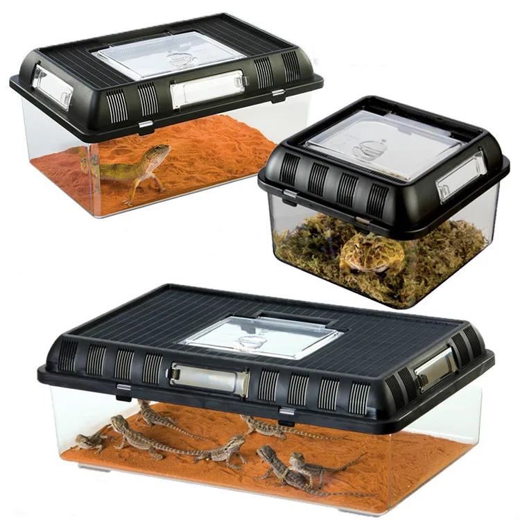 

1PCS Reptile Breeding Box Spider Keeping Box Turtle Cylinder Horned Frog Litter Gecko Pet Snake Lizard Acrylic Box