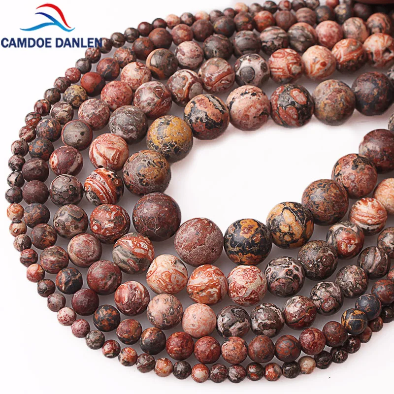 

100% Natural Stone Leopardskin Jaspers Round Loose Beads 1 Strand 4 6 8 10 12MM Pick Size DIY Beads For Jewelry Making Wholesale