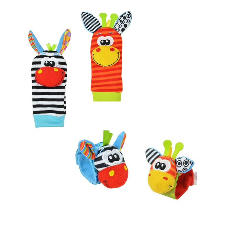 Baby Toy Baby Rattles Toys Animal Socks Wrist Strap with Rattle Baby Foot Socks Bug Wrist Strap