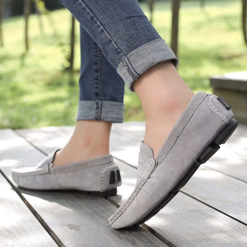 jaune Bateau Sur La Chaussures Des En Taille Top gris Qualité Daim Mocassins Cuir Mâle bleu Appartements Mode Plus Hommes Penny Mocassin Noir Marine Glissement a1F8qKx