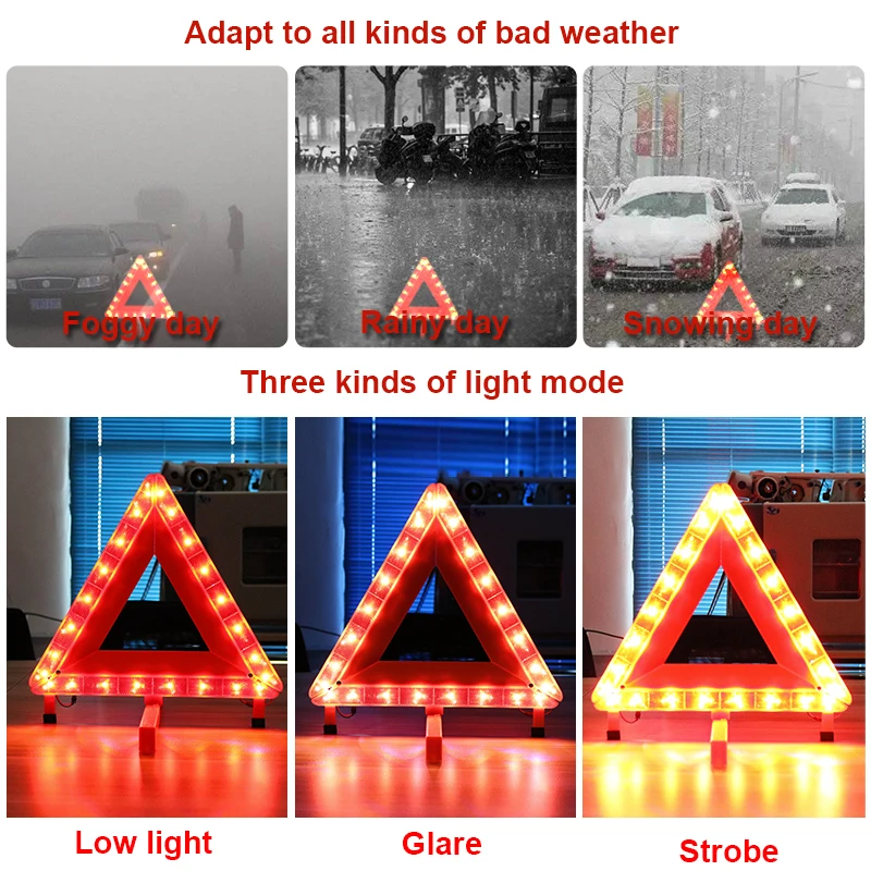Hlxg автомобиль красный пробоя Предупреждение Треугольники аварийный отражающий Противотуманные огни безопасности дорожный знак опасности автомобили штатива в сложенном виде Знак Стоп отражатель