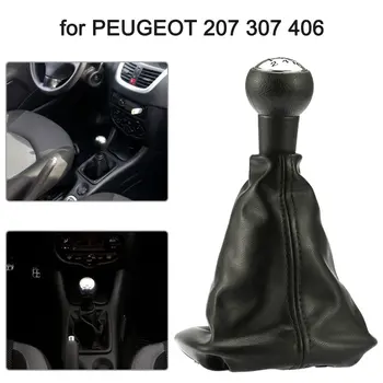 

5 Speed Gear Shift Knob Gearstick Gaiter Boot Leather Replacement Kit for PEUGEOT 207 307 406
