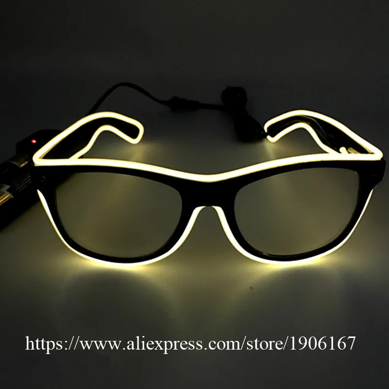 Fashion LED EL Wire Glasses Glow In The Dark Sunglasses Helloween Concert Party led flashing Glasses Eyewear05