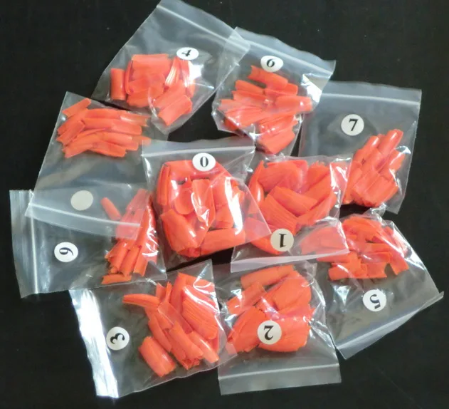 

500pcs Orange Acylic French Artificial False Fake Nail Tips Fake False Nail Tips Acrylic Nail Tips