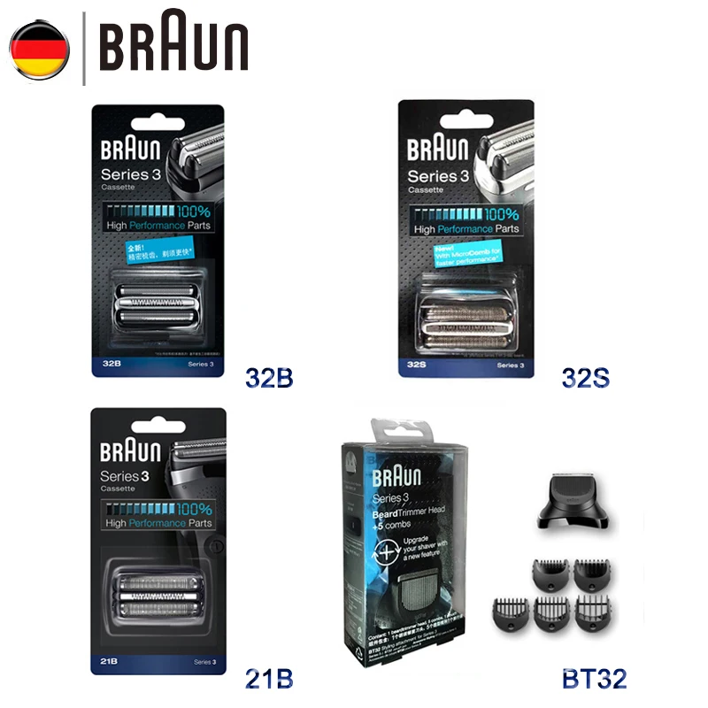 Braun Electric Razor Blade 21B 32B 32S BT32 Refills Foil for Series 3 Electric Shaver 300s 301s 310s 3000s 3020s 3050cc Cruzer6