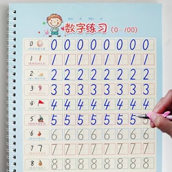 Cahier de calligraphie à rainure numérique, pour enfants de 0 à 100 