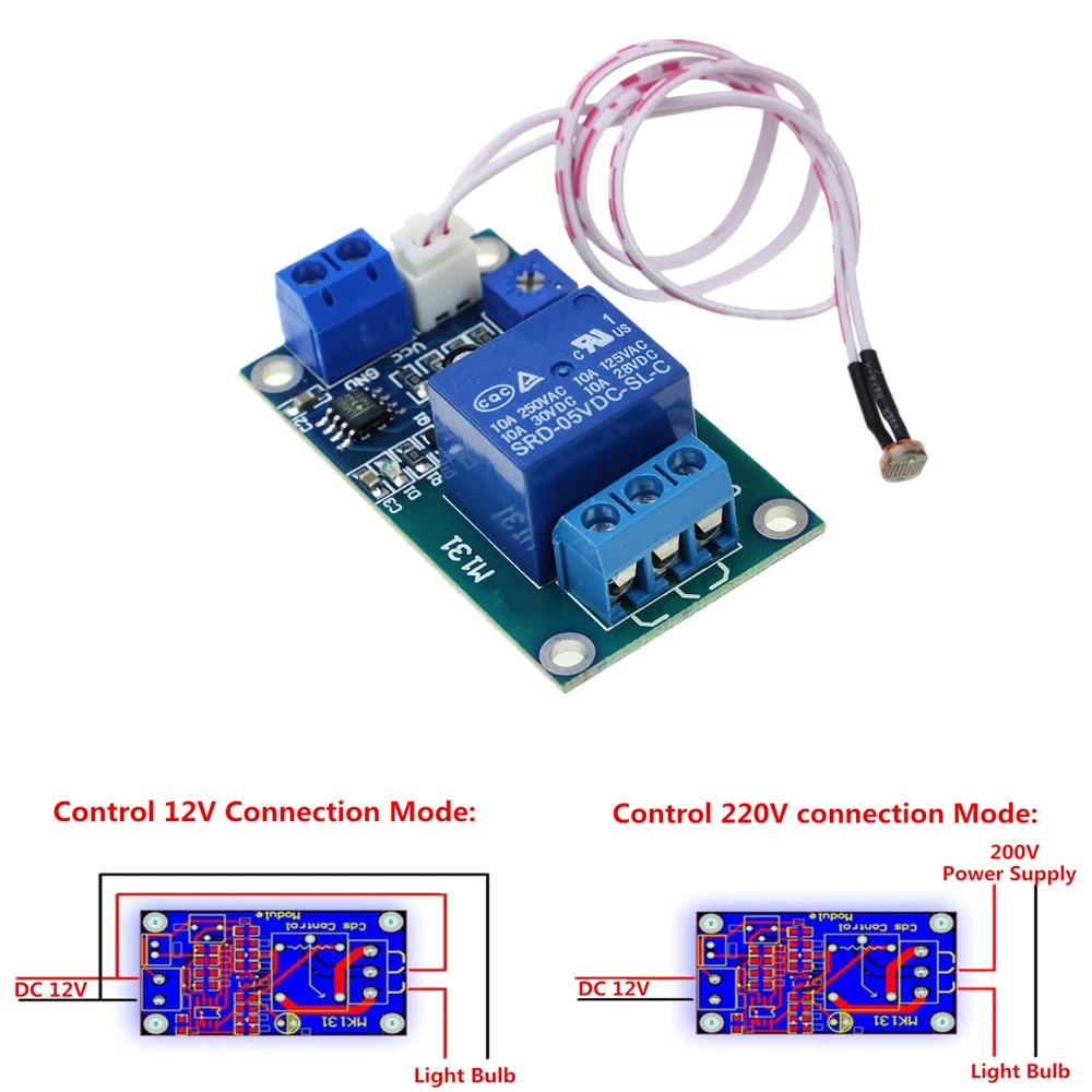 DC5/12V Light Control Switch Photoresistor Relay Module XH-M131 Detection Se ZC 