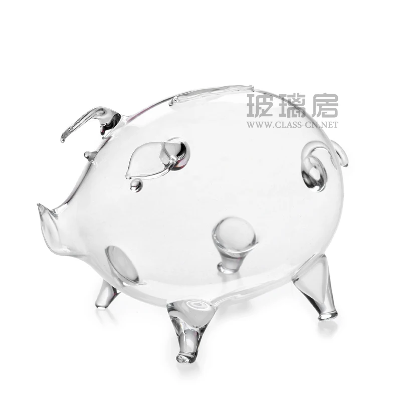 Clear Glass Pig as Money box Piggy Bank Coin Saving Box Children Gift