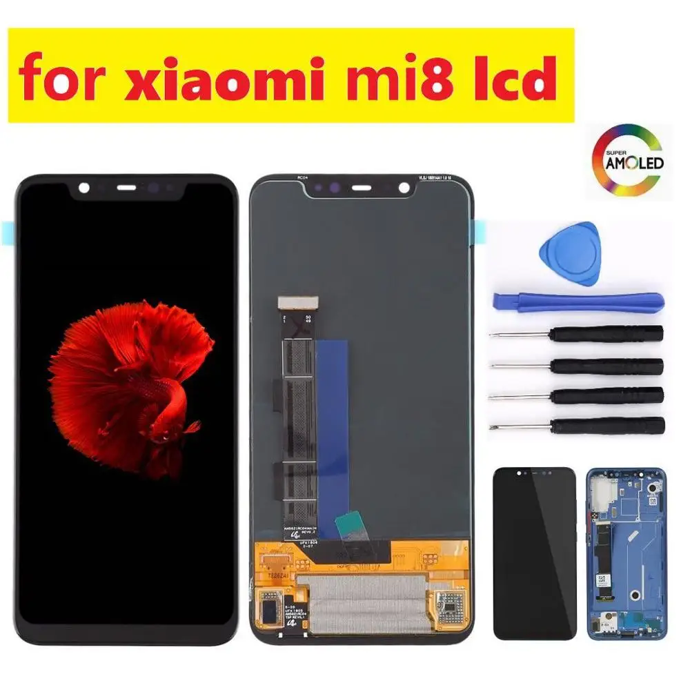 

For Xiaomi Mi 8 LCD Display Touch Screen Digitizer Assembly for Xiaomi Mi8 LCD With Frame Screen Replacement Mi 8 Display