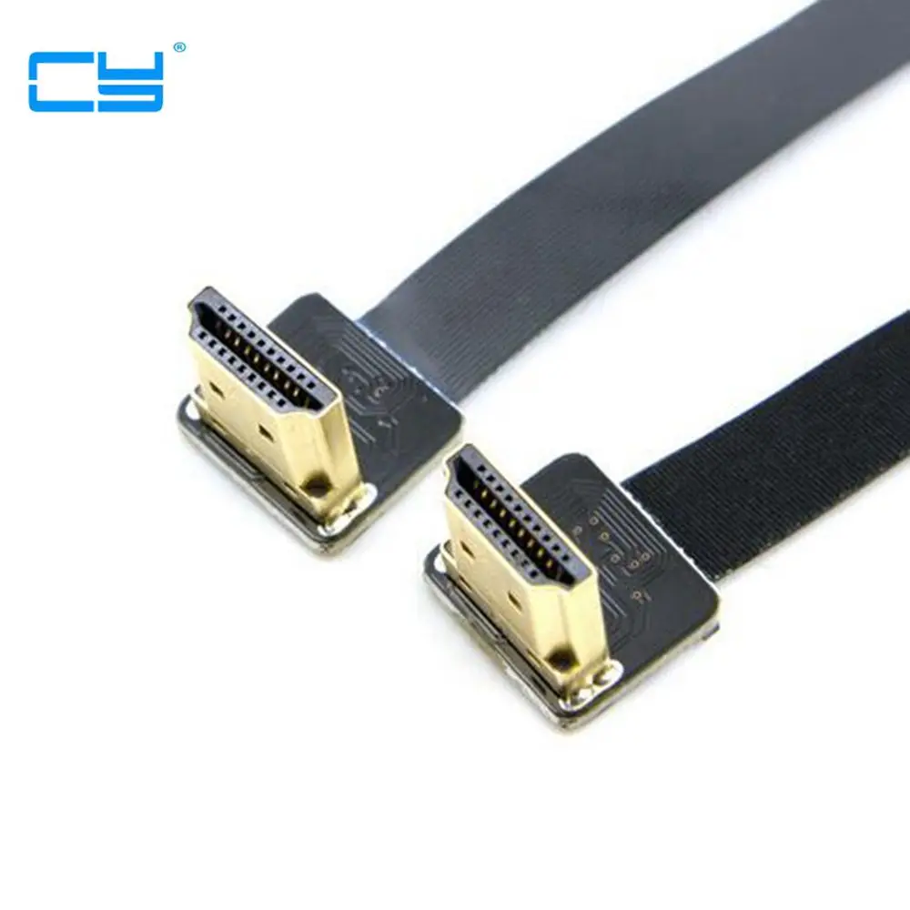 0 2 м FPV двойной под углом 90 градусов HDMI тип A штекер HDTV FPC плоский кабель для
