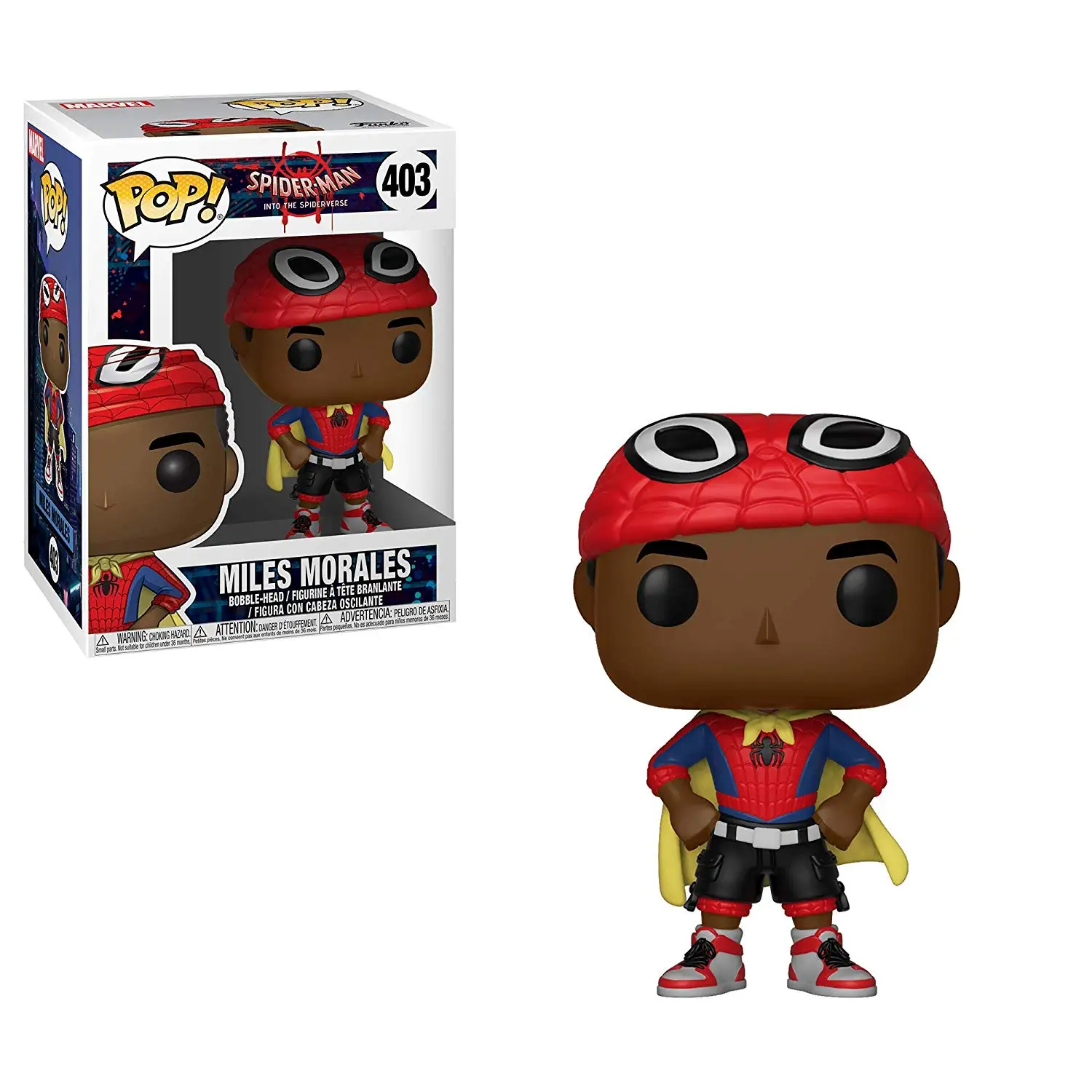 

Official Funko pop Marvel: Animated Spider-Man Movie - Miles Morales with Cape Action Figure Collectible Model Toy In Box