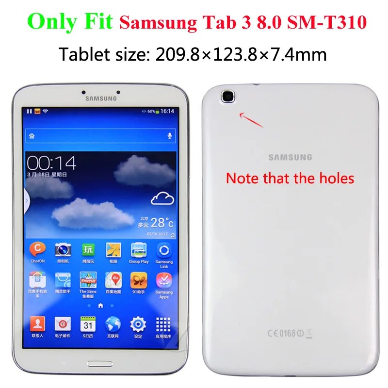 Чехол-книжка из искусственной кожи с поворотом на 360 градусов для samsung Galaxy Tab 3 8,0 T310, чехол для Tab3 8,0 SM-T310/T311, Чехол+ пленка+ ручка