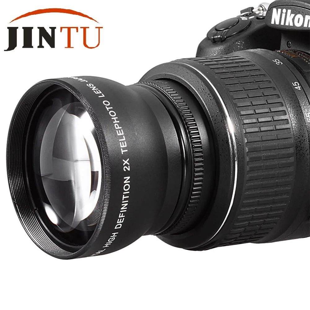 JINTU 67 мм 2.0x 2X Pro увеличение телефото HD увеличитель со стеклянными линзами для Canon Nikon 67 мм резьба+ с бесплатной сумкой для переноски