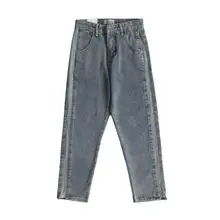 Женские весенние туфли ретро сбоку Очаровательный цвет в полоску, с высокой талией джинсы