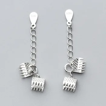 

925 Sterling Silver Leather Cords End Fastener Clasps With Chains Fit 6mm Round Spring Clasp Connectors For Bracelet Diy Jewelry