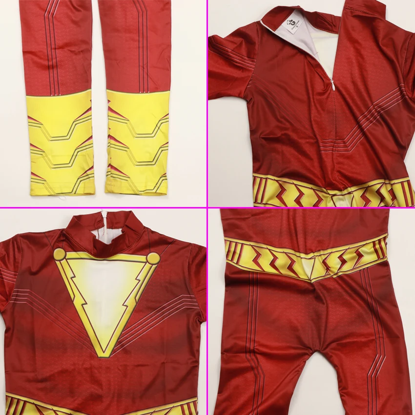 2019 фильм Shazam костюмы на Хэллоуин для детей костюм все тело батсон супергероя