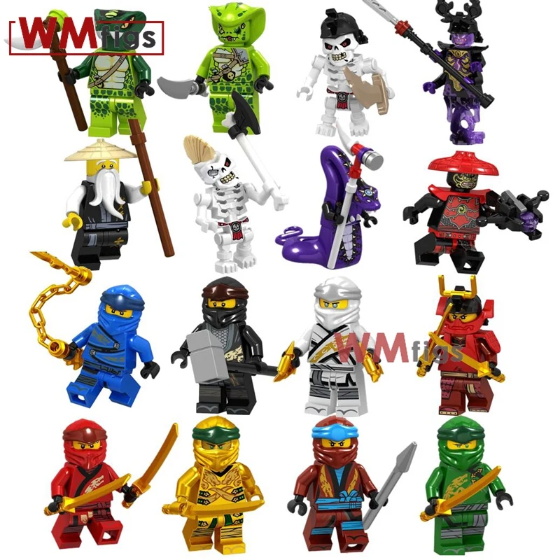 

Movie Legoings Ninjagoes Snake Jay Master Wu Acout Cole Lloyd Nya Monsters Zane Chokun Model Building Blocks Ninja Toys Kids