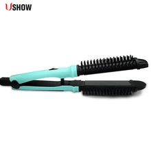 USHOW 2 в 1 выпрямитель для волос бигуди Гофрирование щипцы для завивки 110-240 в сухой и влажный тип Волос Стайлинг плоский утюг паяльник