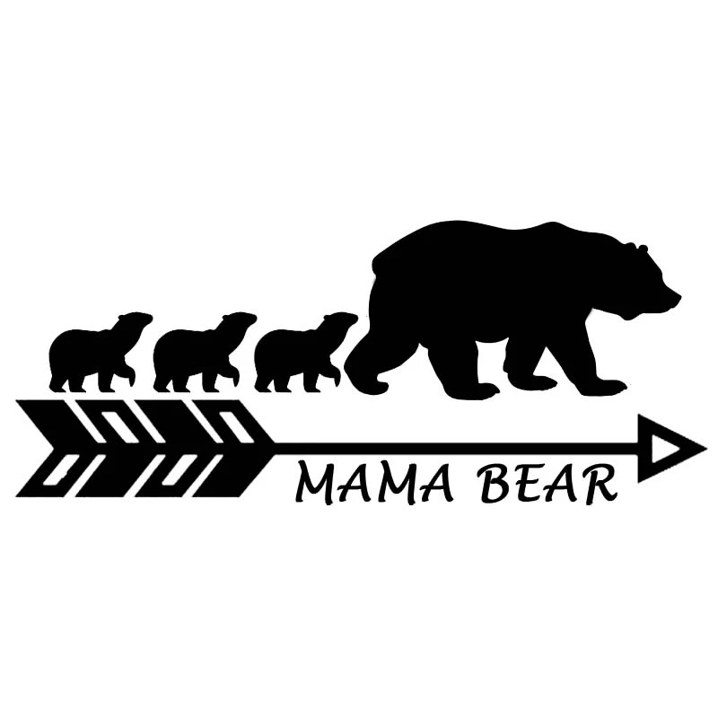 

17.8CM*7.4CM MAMA BEAR Vinyl Motorcycle Personality Car Sticker Decals Black/Silver/Laser