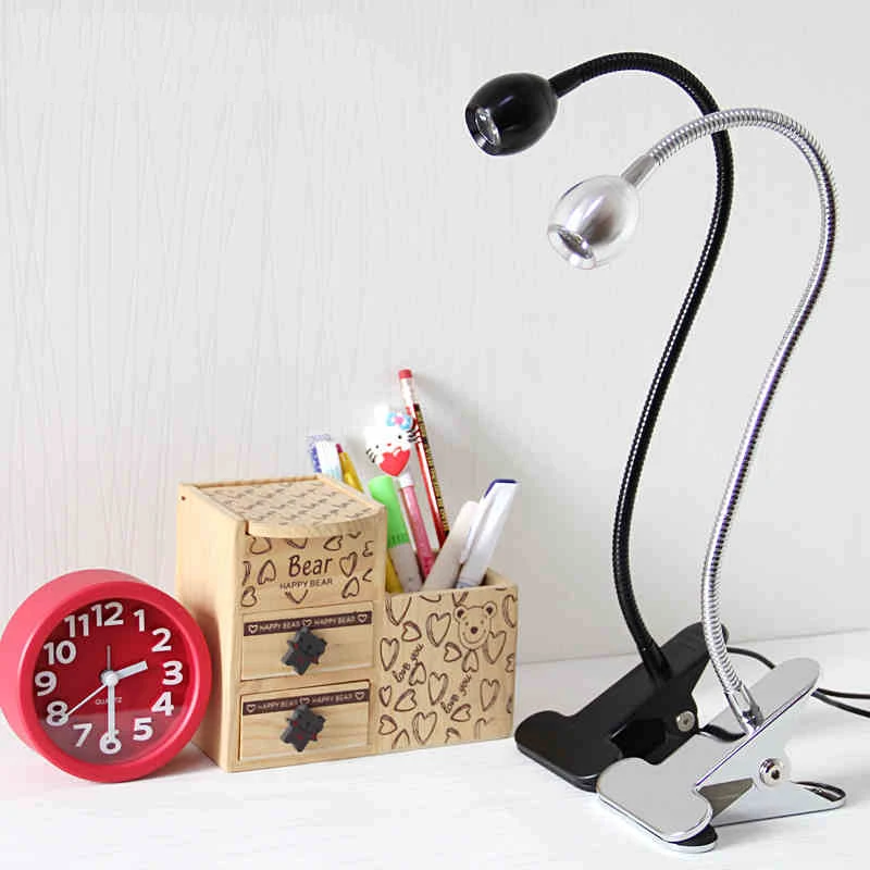 Us 12 99 33 Off Transctego Led Clip Lamp Desk Light Dormitory Bedroom Bedside Table Lights For Work Student Learning Usb Plug Small Clamp Lamps In