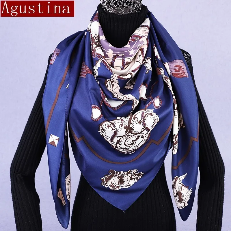 Winter silk feel scarf scarfs shawl women designer brand luxury autumn
