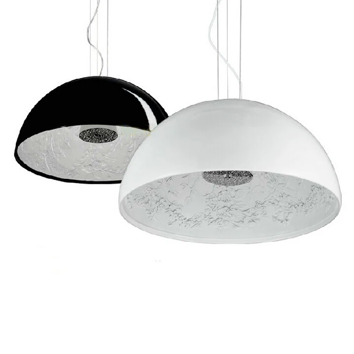 Ecolight Free Shipping Modern Pendant Lamp 1 Light D40 D60 Skygarden Dome shape White or Black Dinning Living Office Light