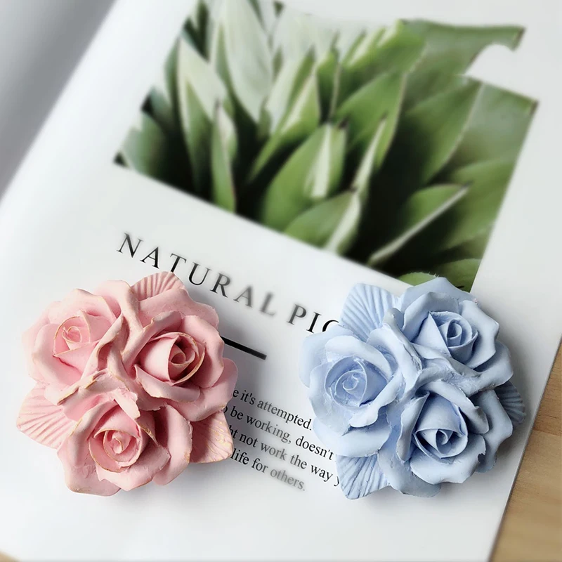 

Big Size Three Rose Flowers Silicone Mold Fondant Cake Mold DIY Amora Gypsum Silicon Mould For Car Decoration Plaster Molds