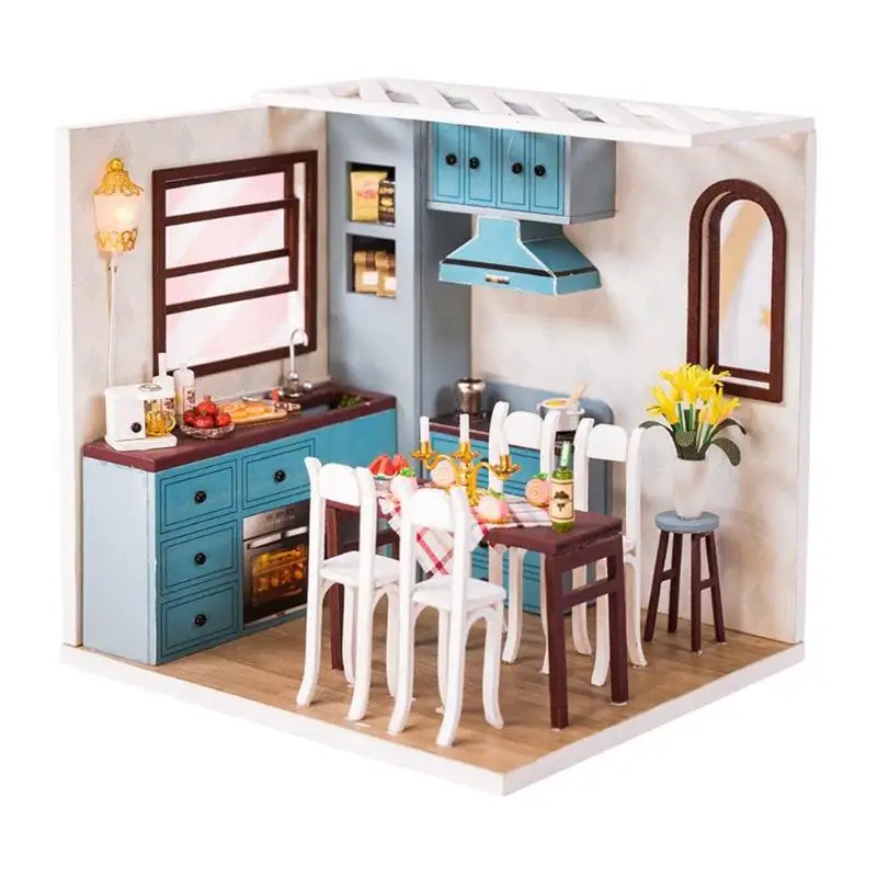 

Mini Assembly DIY Hands-on Toy House 3D Model Set Warm Cottage Children's Educational Toys Birthday Gift Crafts Funny Kitchen