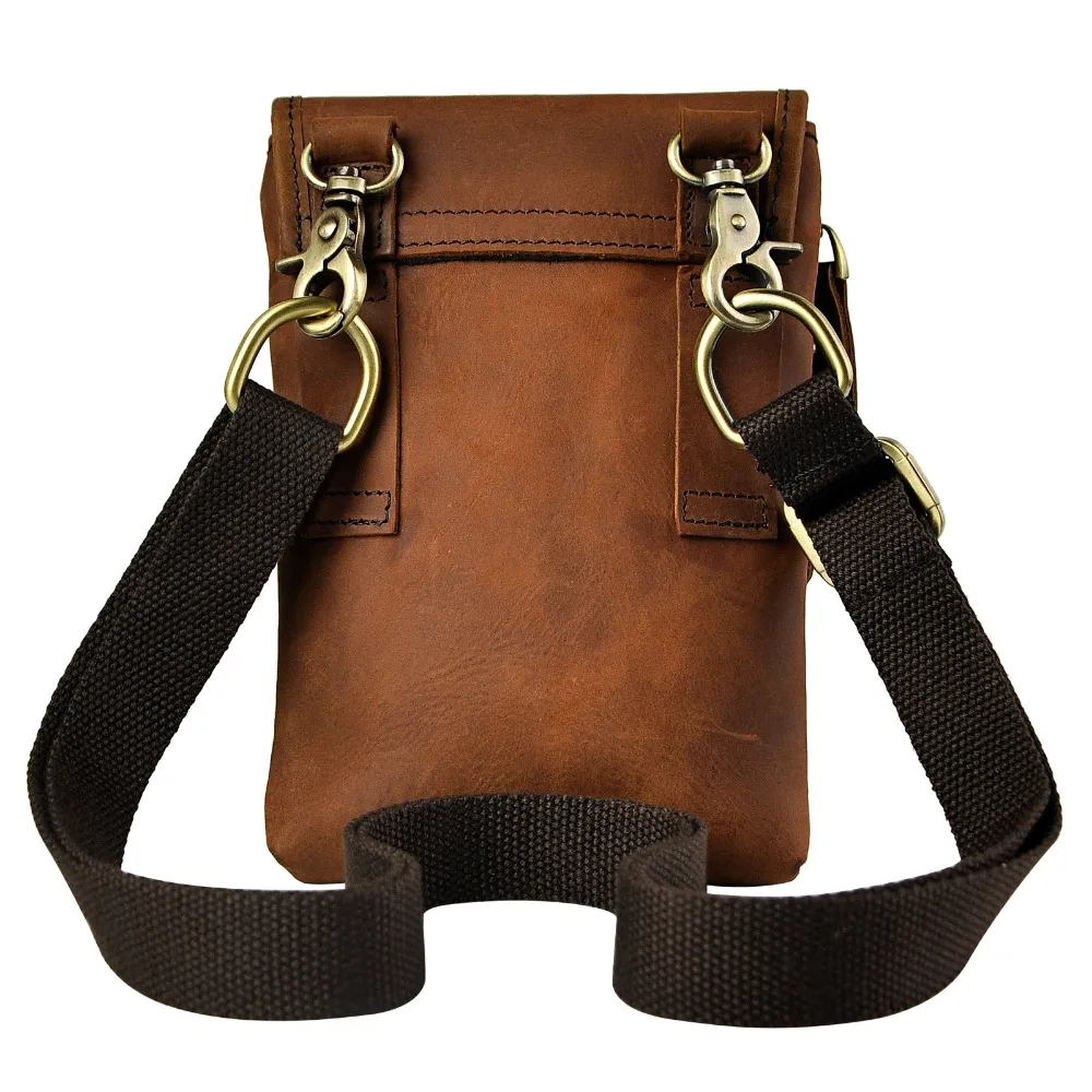 Кожаная мужская повседневная многофункциональная модная маленькая сумка через плечо дизайнерская поясная сумка для телефона 611-10A