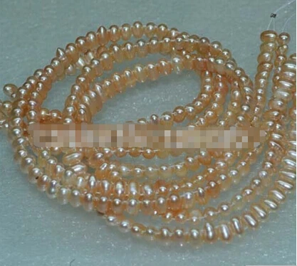 

Free shipping >>@ > Natural pink 10strs AA+6*8mm luster 2-row drill rice freshwater pearl/
